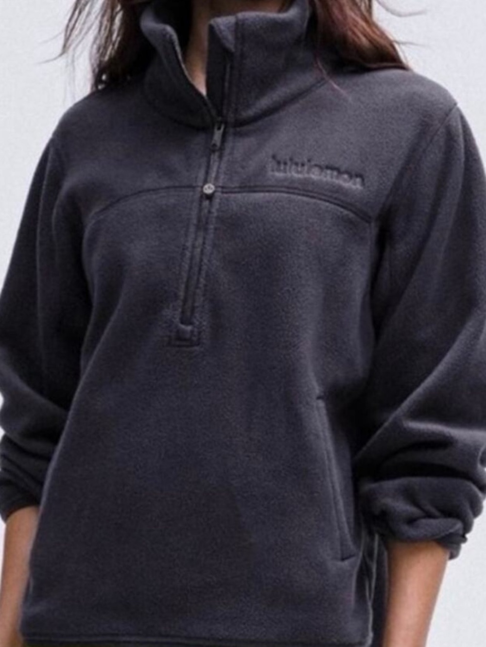 lululemon Athletica Dark Navy Quarter-Zip Fleece Pullover - Picture 3 of 8
